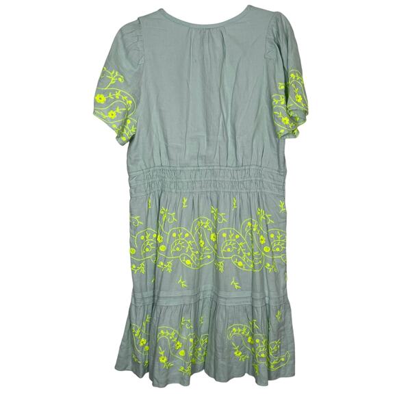 Anthropologie The Somerset Mini Dress: Embroidered Linen Edition Sz Large - Picture 4 of 11